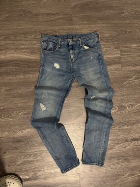 Levi's Men's Distressed Blue Slim Straight Jeans